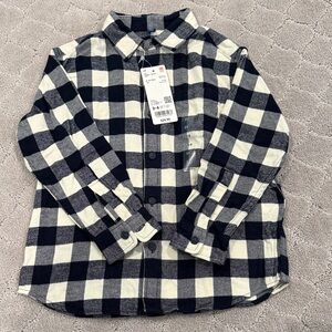Uniqlo Kids Checkered Shirt - Navy and White